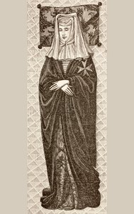Abbild vom Grab von Beatrix Cornel, Priorin der Damenhospitaliter des Heiligen Johannes von Jerusalem, aus 